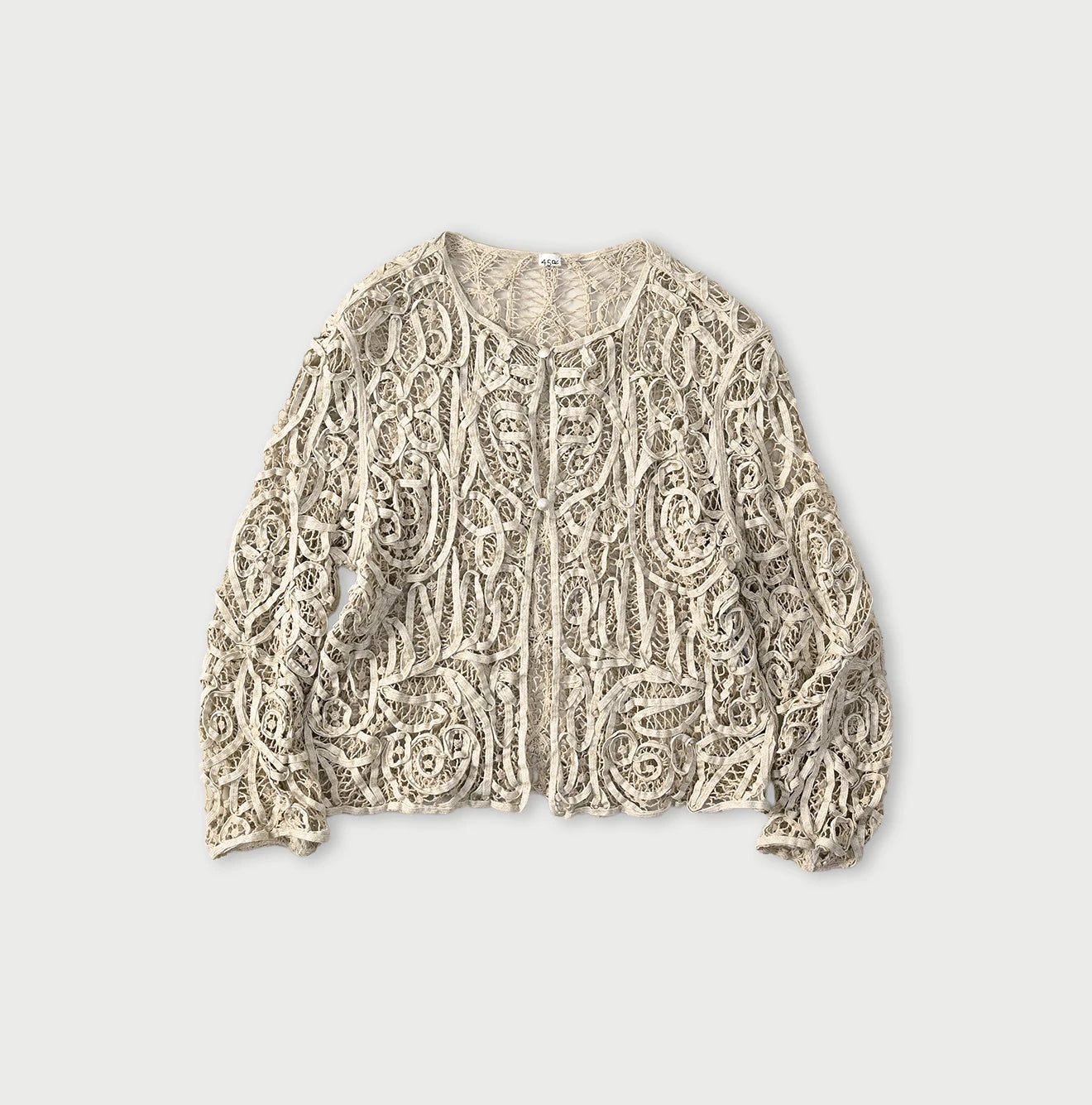 Linen Ribbon Battenberg Embroidery Bolero