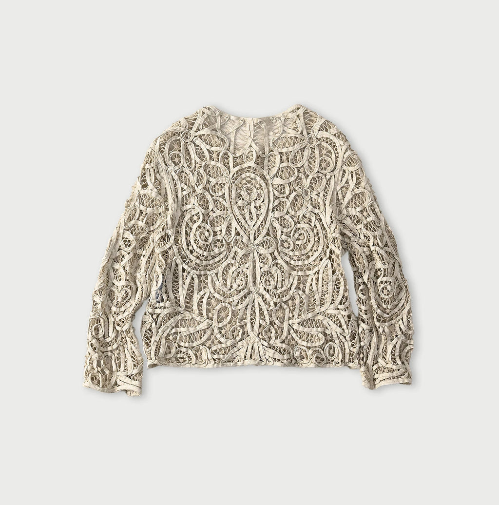 Linen Ribbon Battenberg Embroidery Bolero