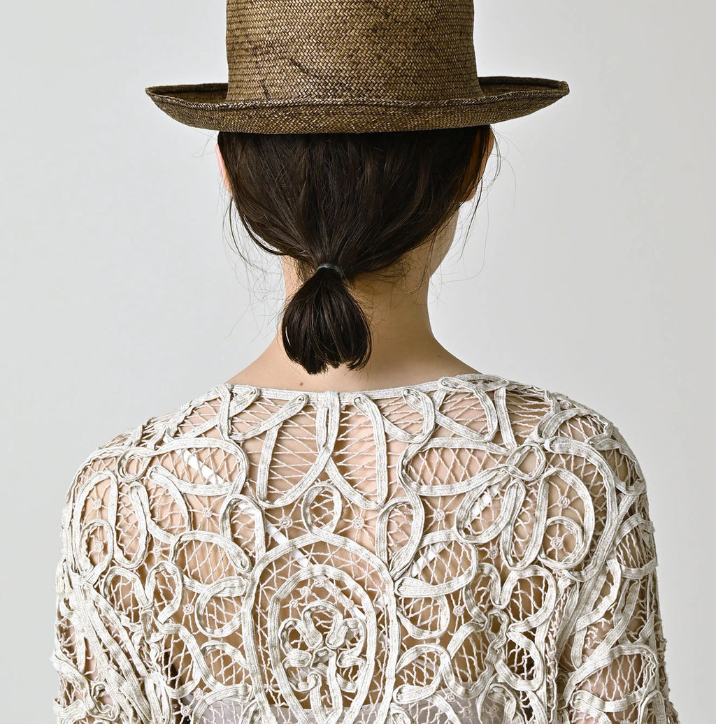 Linen Ribbon Battenberg Embroidery Bolero