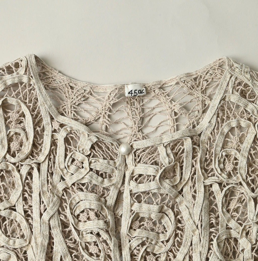 Linen Ribbon Battenberg Embroidery Bolero