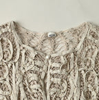 Linen Ribbon Battenberg Embroidery Bolero