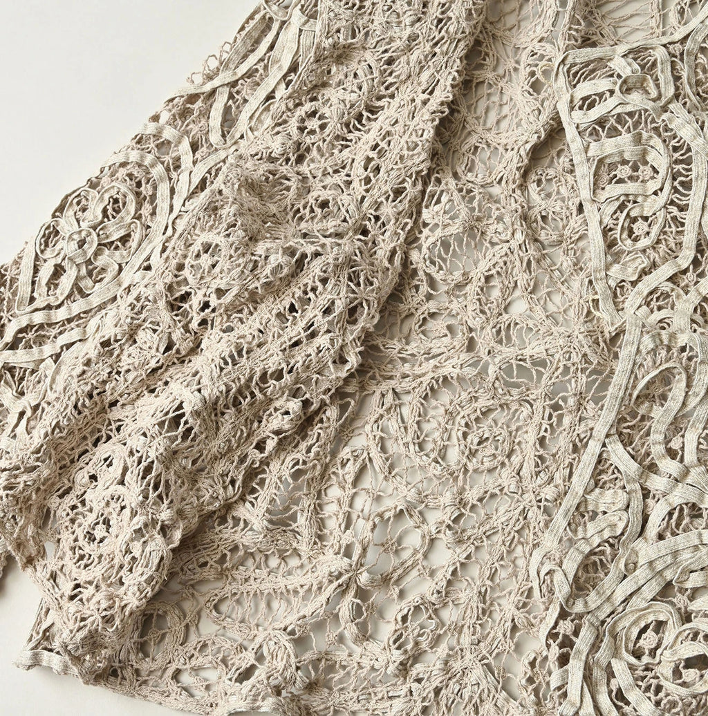 Linen Ribbon Battenberg Embroidery Bolero