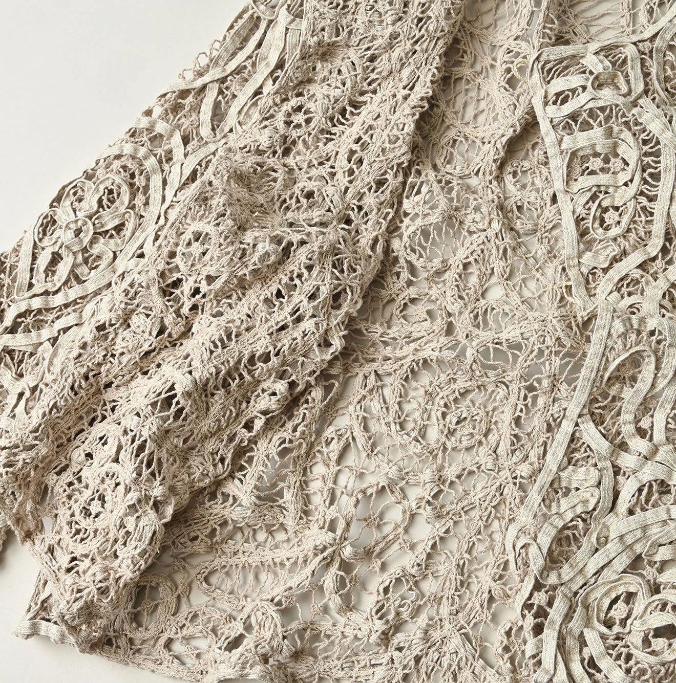 Linen Ribbon Battenberg Embroidery Bolero