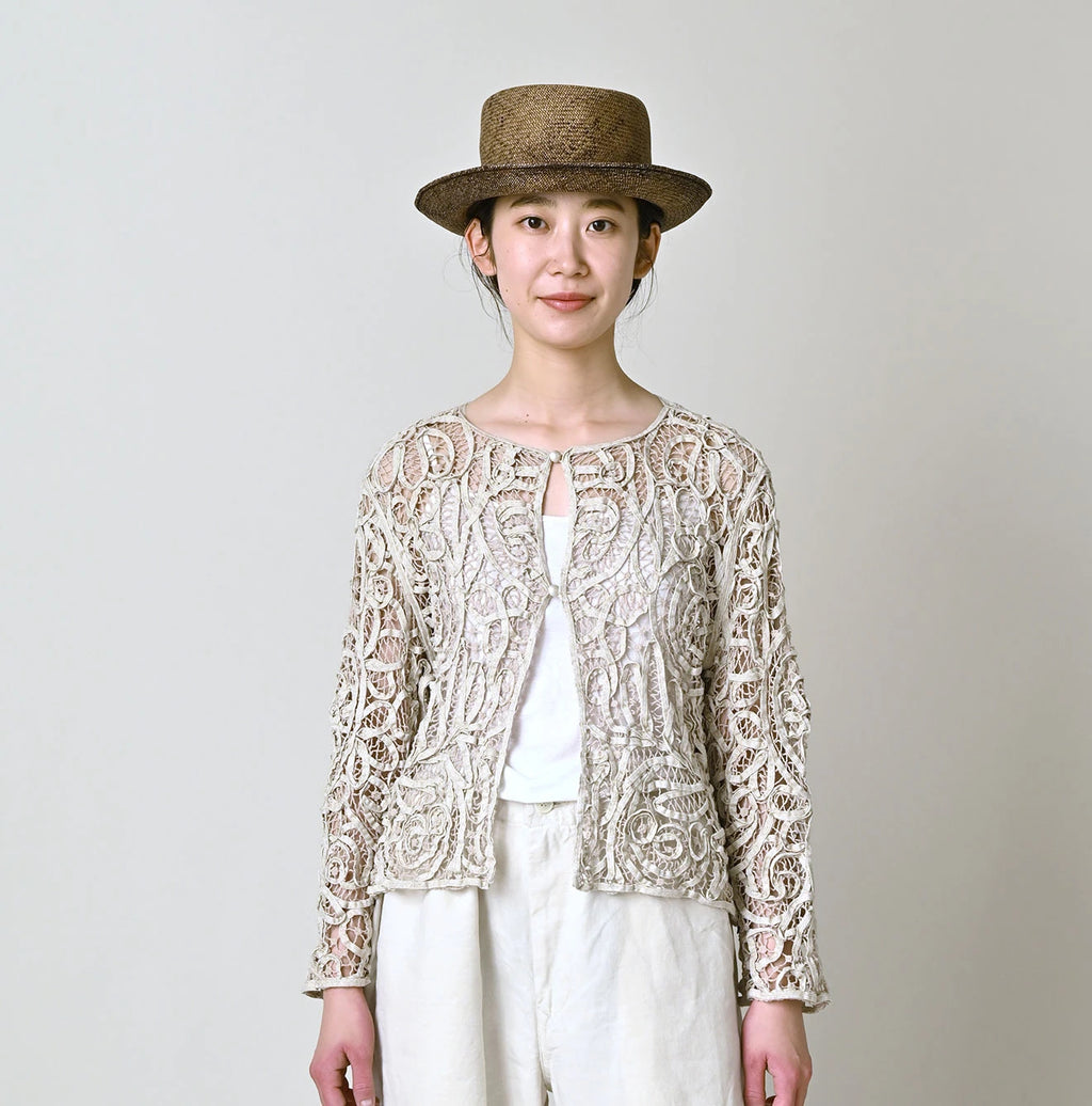 Linen Ribbon Battenberg Embroidery Bolero