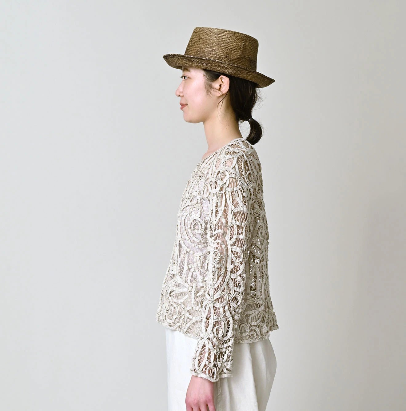 Linen Ribbon Battenberg Embroidery Bolero
