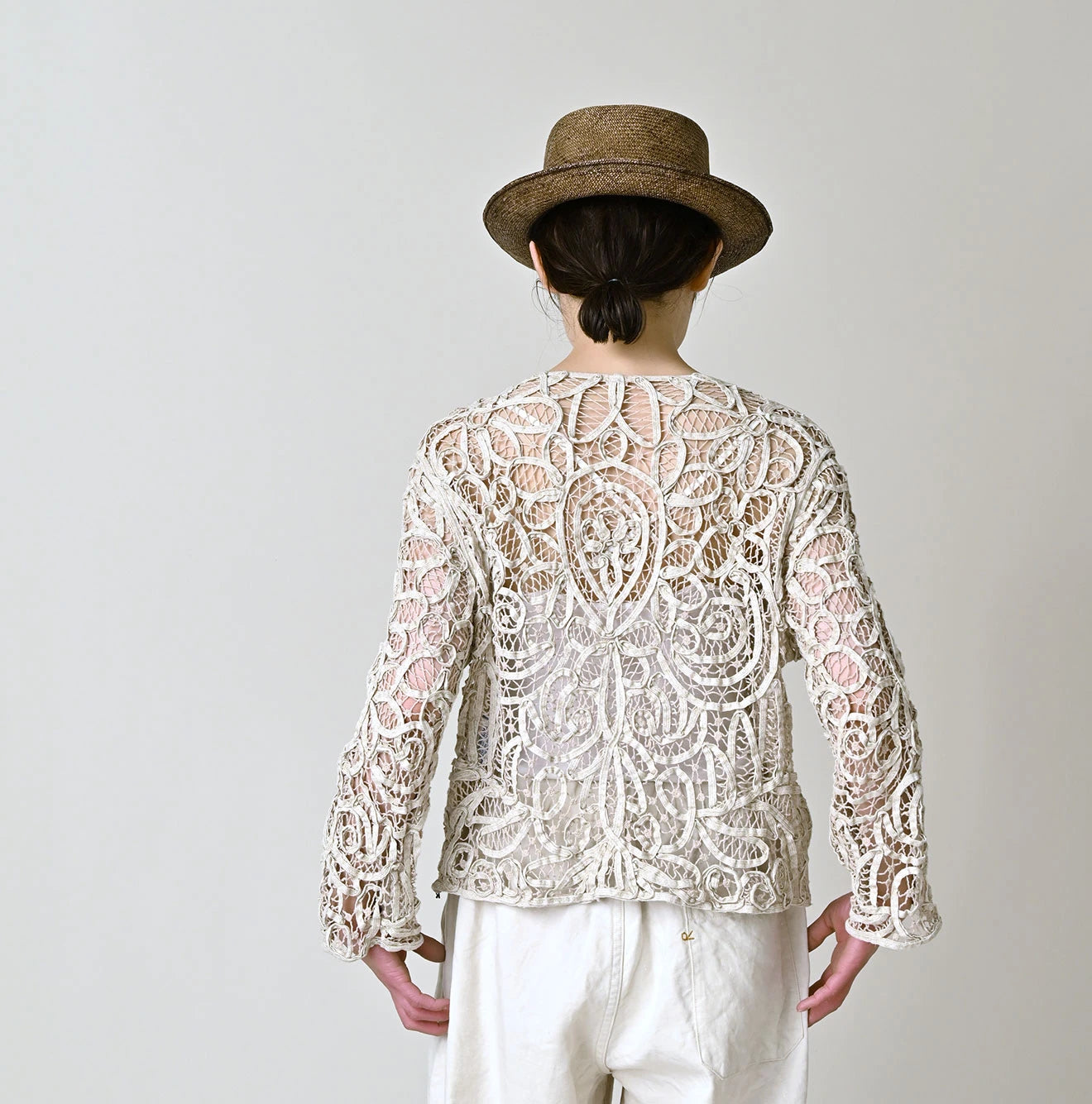 Linen Ribbon Battenberg Embroidery Bolero