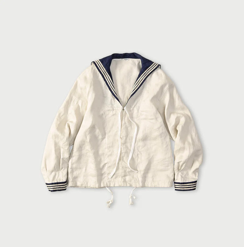 Linen Sateen Sailor Blouse