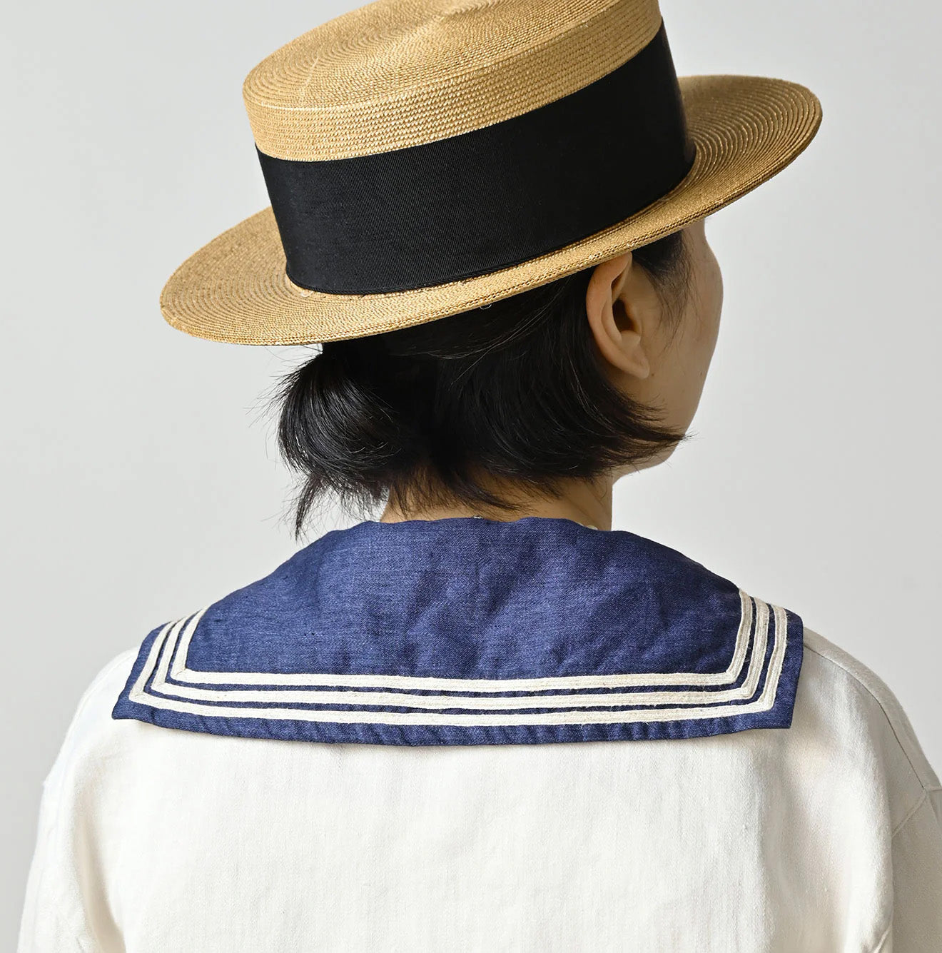Linen Sateen Sailor Blouse