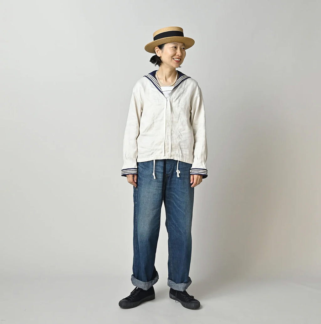Linen Sateen Sailor Blouse