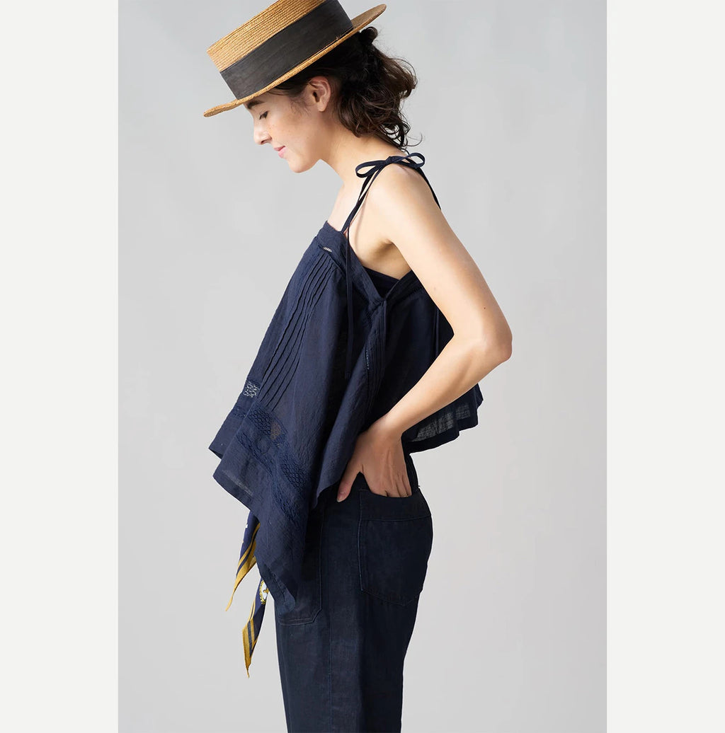 Indian Khadi Pintuck Lace Multi Camisole