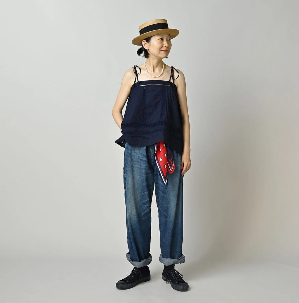 Indian Khadi Pintuck Lace Multi Camisole