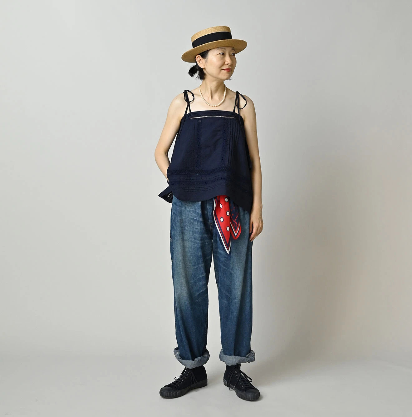 Indian Khadi Pintuck Lace Multi Camisole
