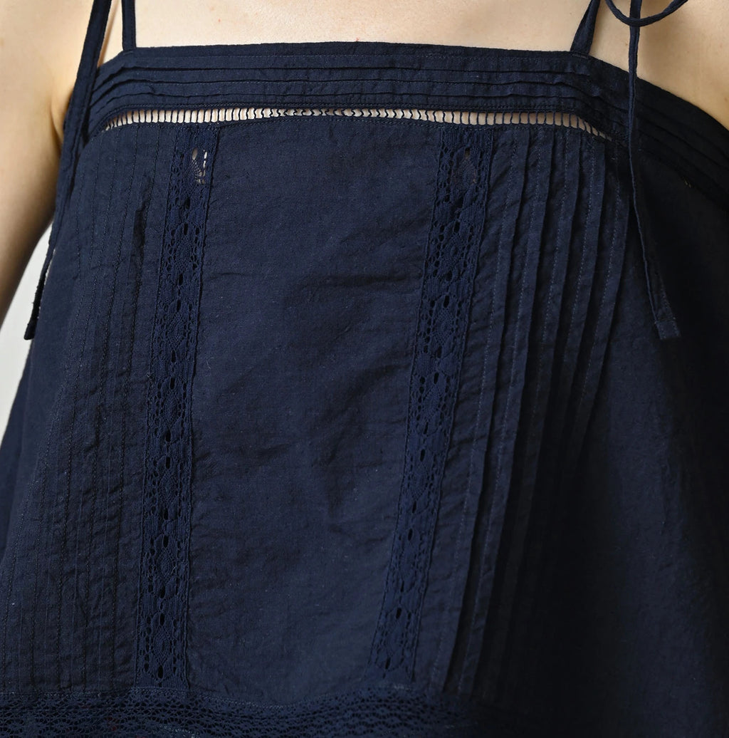 Indian Khadi Pintuck Lace Multi Camisole