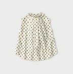 Gauze Polka Dots Print Frill Sleeveless Top