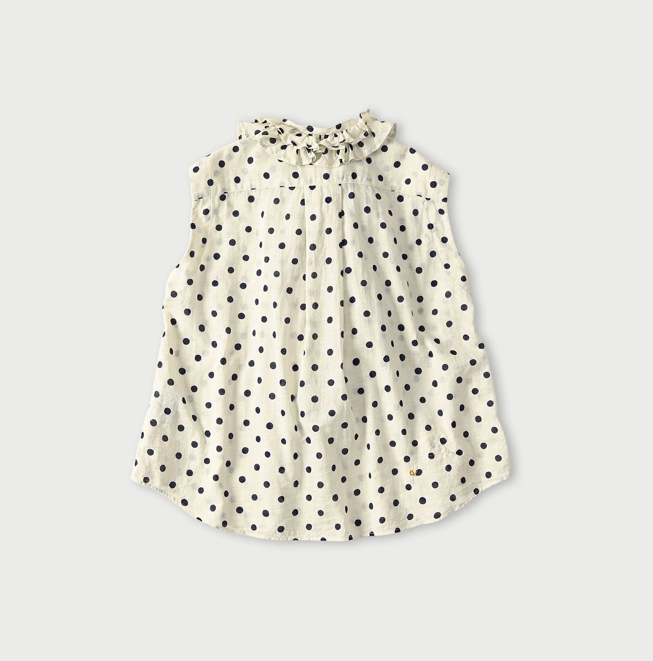 Gauze Polka Dots Print Frill Sleeveless Top