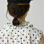 Gauze Polka Dots Print Frill Sleeveless Top