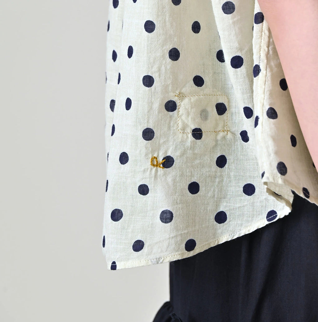 Gauze Polka Dots Print Frill Sleeveless Top