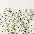 Gauze Polka Dots Print Frill Sleeveless Top