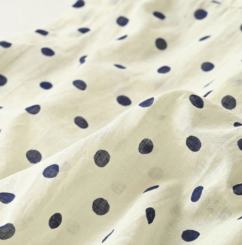 Gauze Polka Dots Print Frill Sleeveless Top