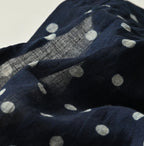 Indigo Gauze Polka Dots Print Frill Sleeveless Top