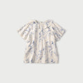 Linen Breezy Campanula Print Tuck Collar Blouse