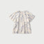 Linen Breezy Campanula Print Tuck Collar Blouse