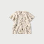 Linen Breezy Campanula Print Tuck Collar Blouse
