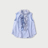 Broadcloth Mix Frill Sleeveless Top