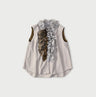 Broadcloth Mix Frill Sleeveless Top