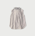 Broadcloth Mix Frill Sleeveless Top