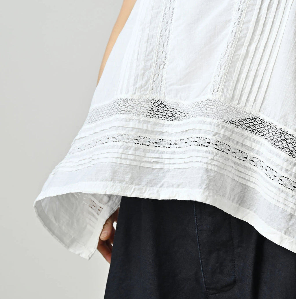 Indian Khadi Pintuck Lace Multi Camisole