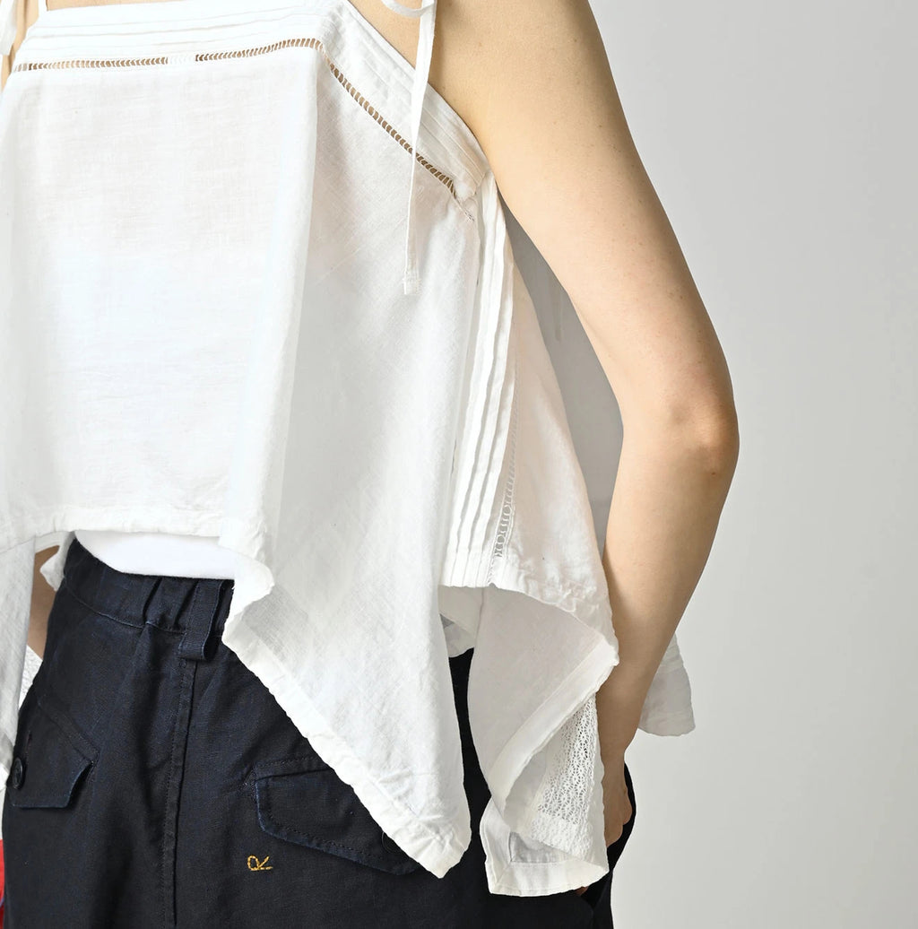 Indian Khadi Pintuck Lace Multi Camisole