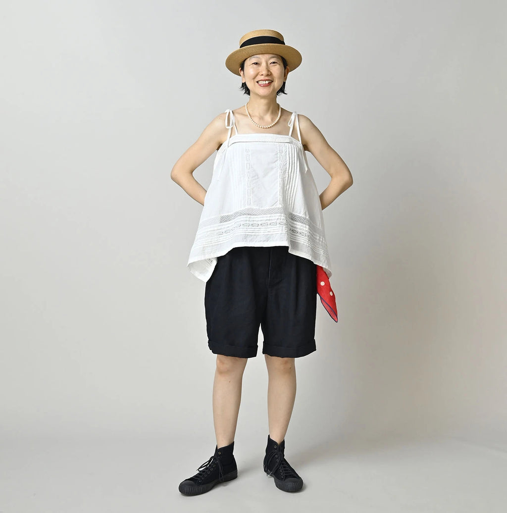 Indian Khadi Pintuck Lace Multi Camisole