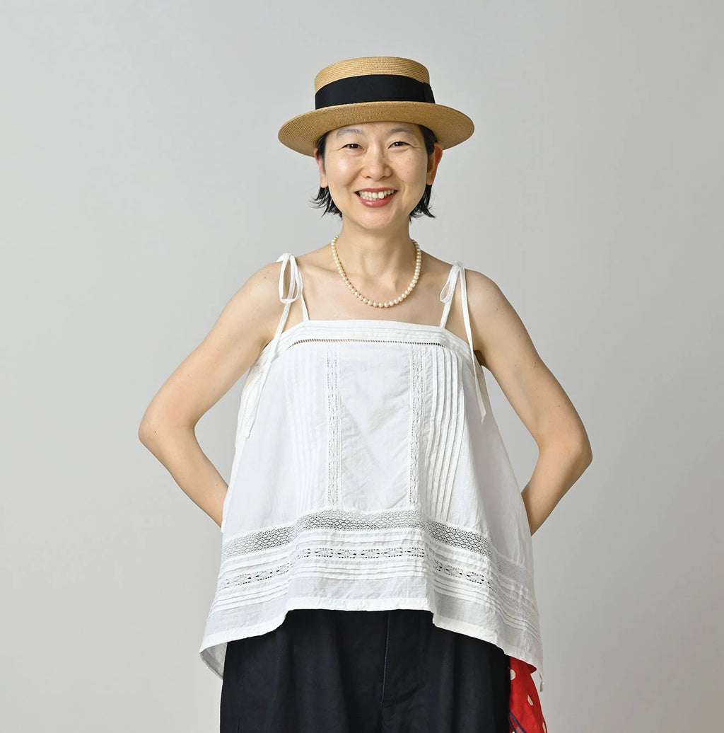 Indian Khadi Pintuck Lace Multi Camisole