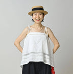 Indian Khadi Pintuck Lace Multi Camisole