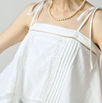 Indian Khadi Pintuck Lace Multi Camisole
