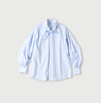 No.180 Miko Long Sleeve Coupé Bow Tie Shirt Brush Stroke Pinstripes