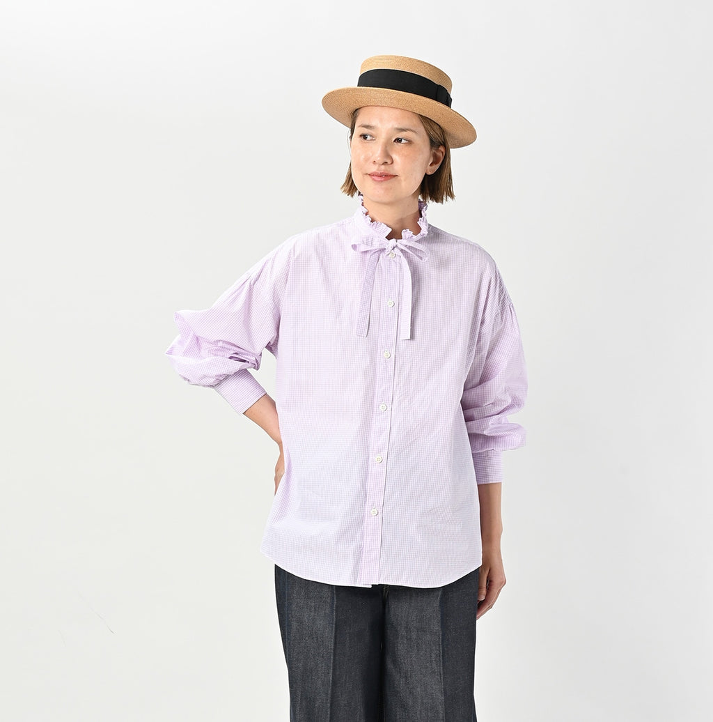 No.180 Miko Long Sleeve Coupé Bow Tie Shirt Female Model