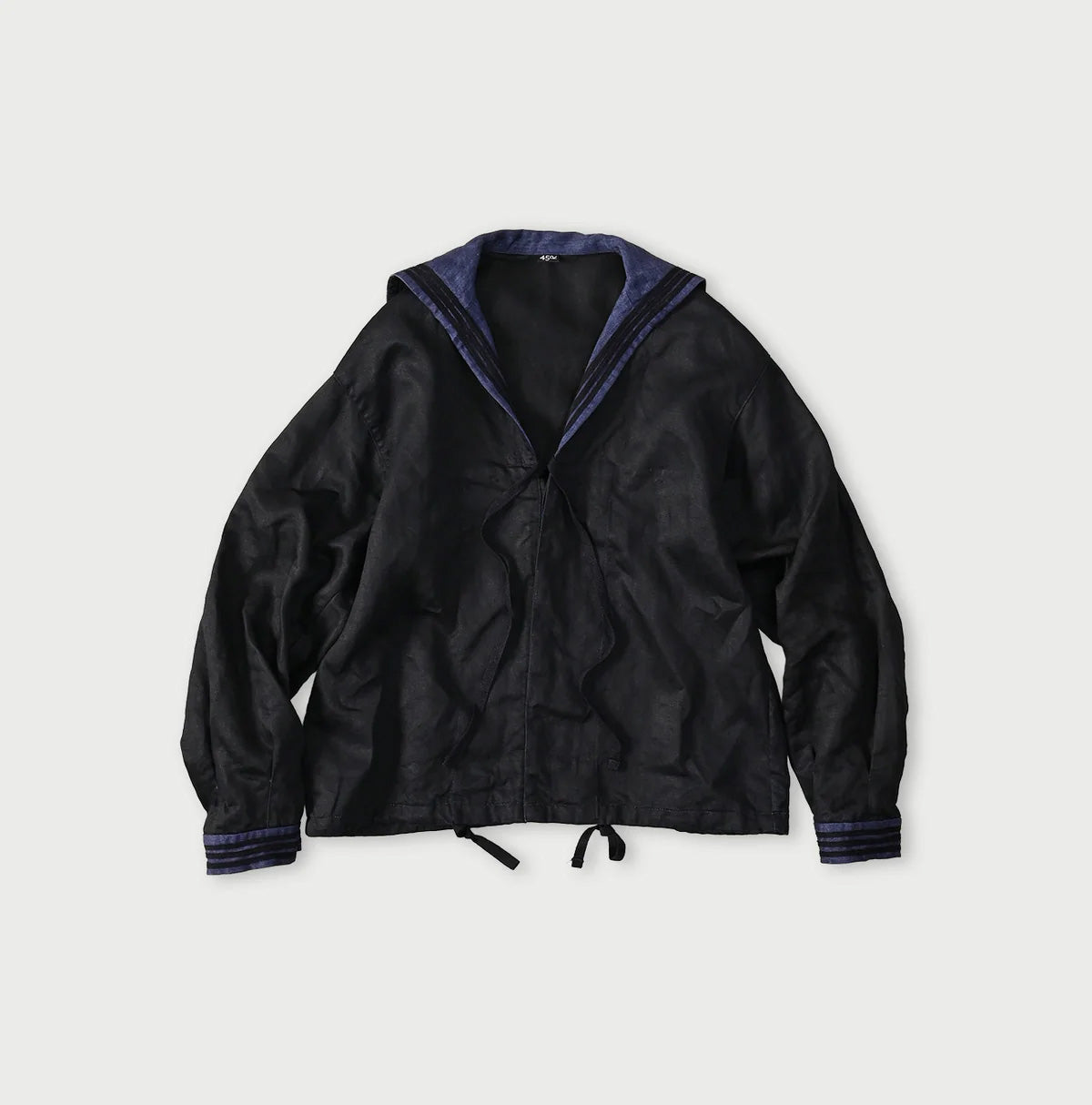 Indigo Linen Sateen Sailor Blouse