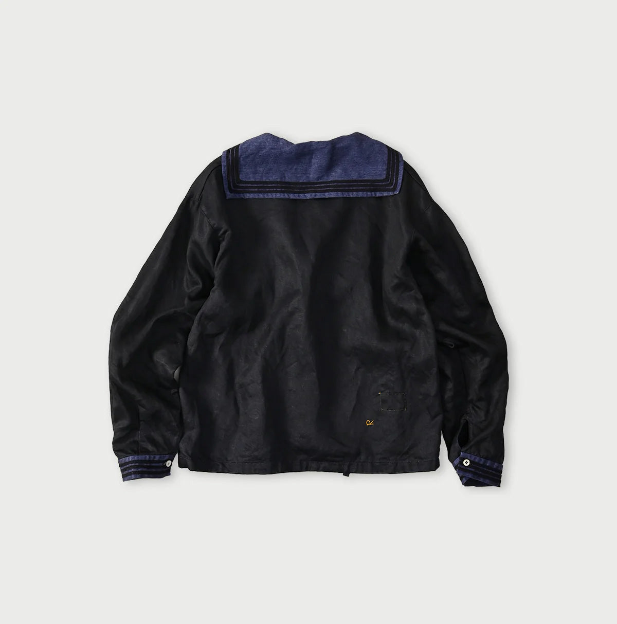 Indigo Linen Sateen Sailor Blouse