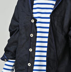 Indigo Linen Sateen Sailor Blouse