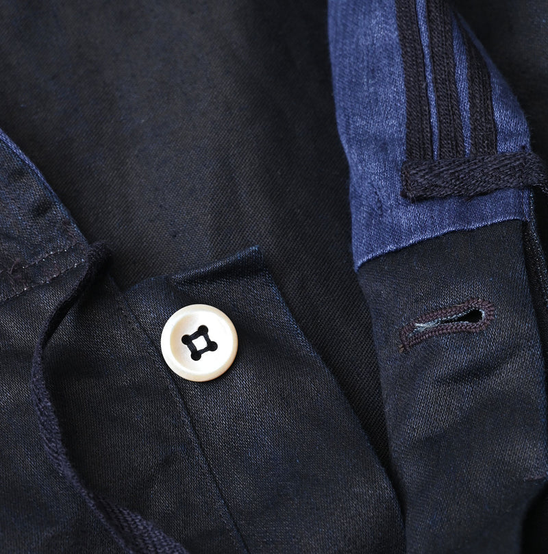 Indigo Linen Sateen Sailor Blouse