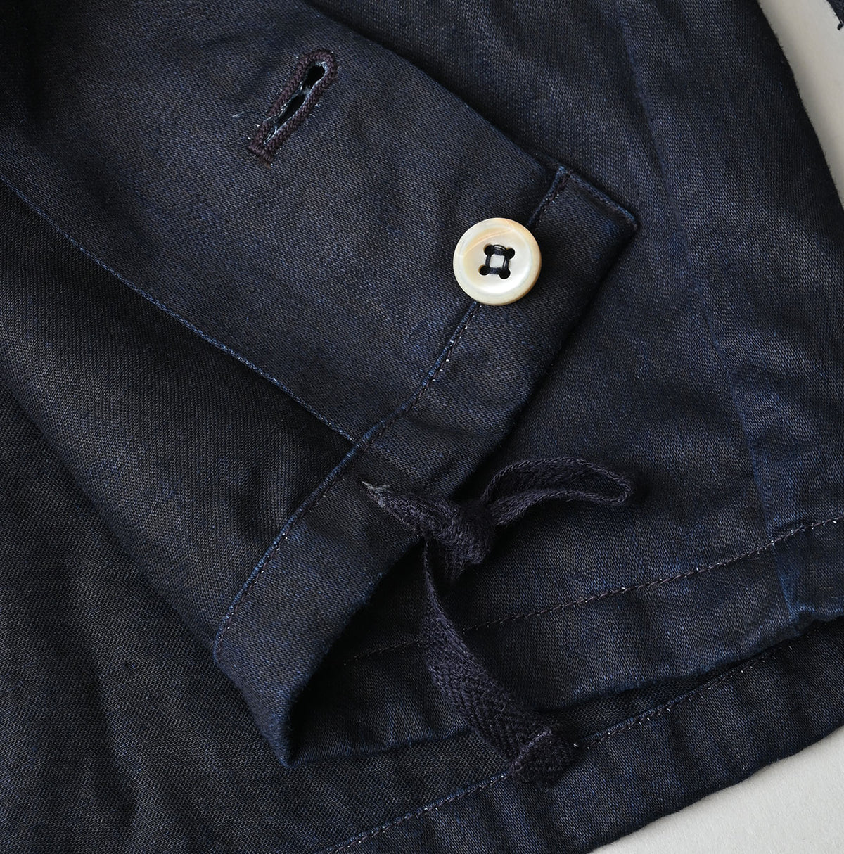 Indigo Linen Sateen Sailor Blouse