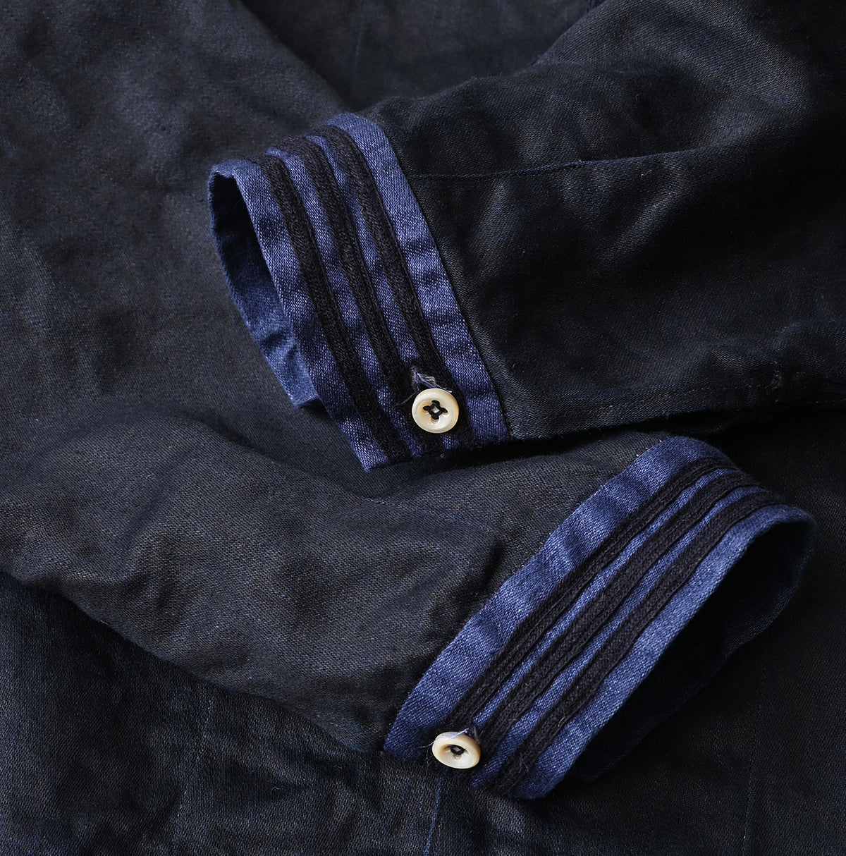 Indigo Linen Sateen Sailor Blouse