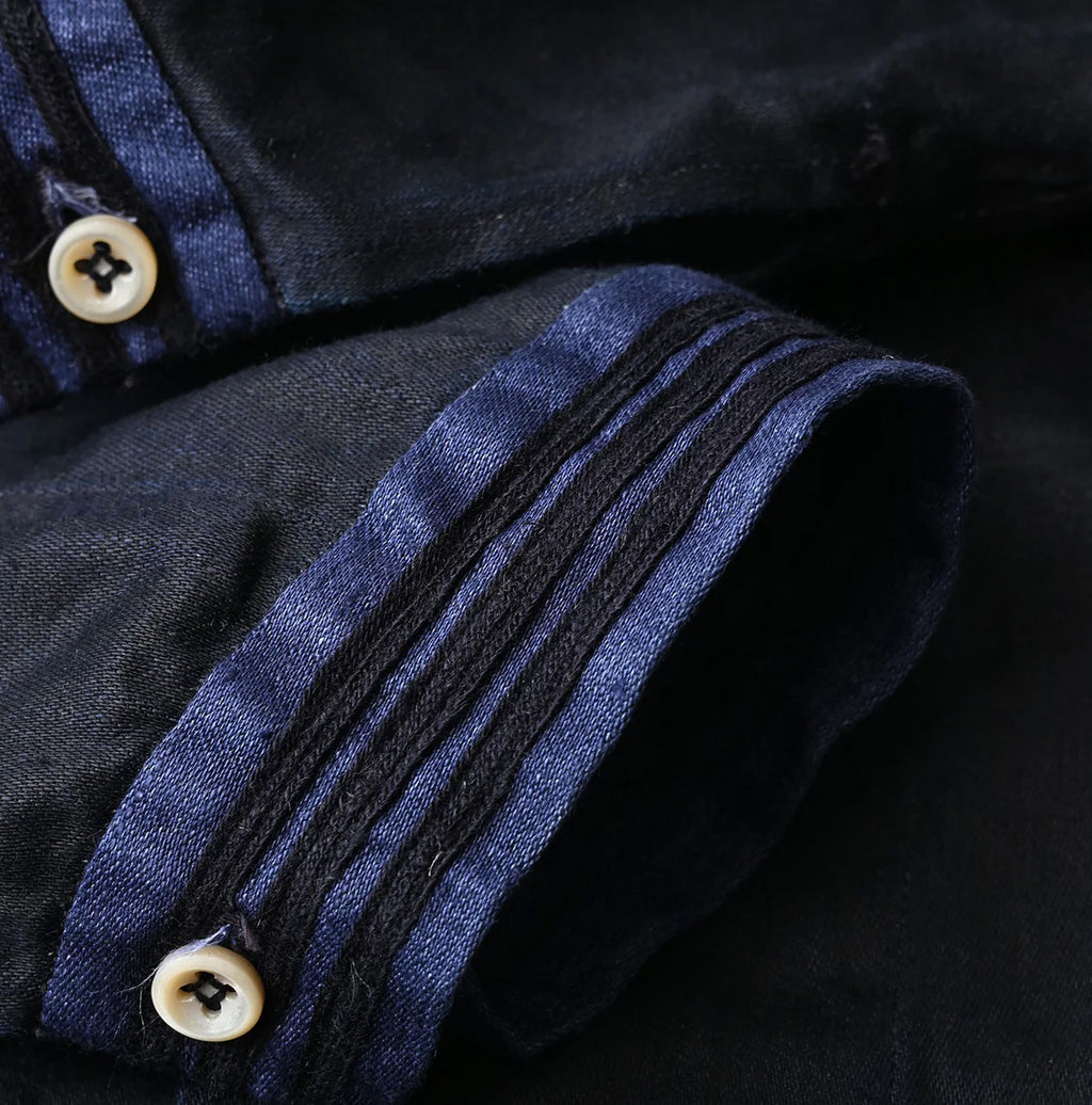 Indigo Linen Sateen Sailor Blouse