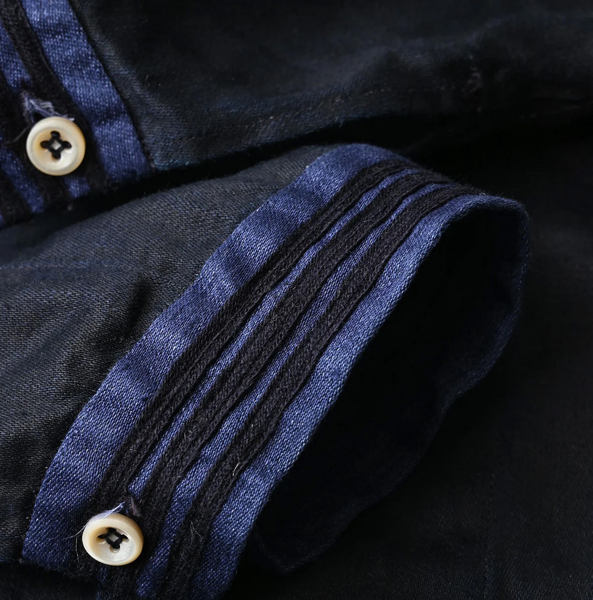 Indigo Linen Sateen Sailor Blouse