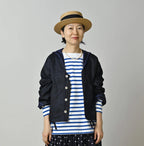 Indigo Linen Sateen Sailor Blouse