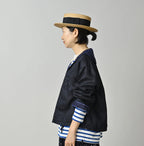 Indigo Linen Sateen Sailor Blouse