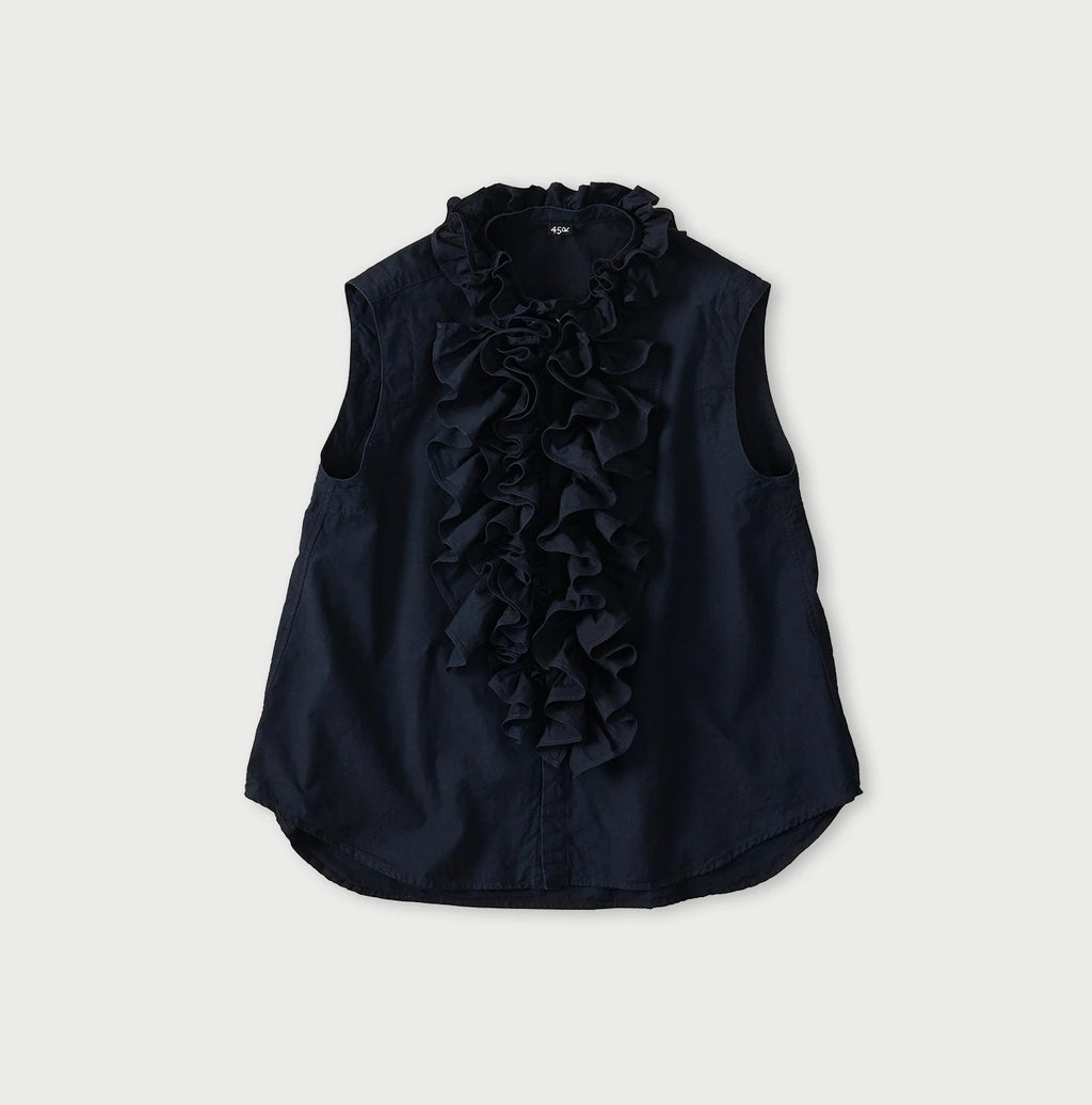 Indigo Batiste Frill Sleeveless Shirt