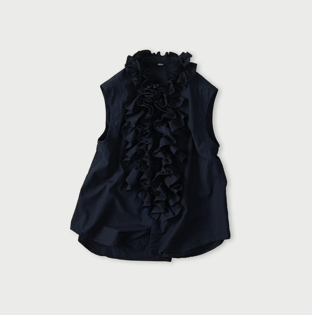 Indigo Batiste Frill Sleeveless Shirt